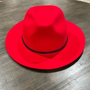 Braxton Women Red Fedora Hat